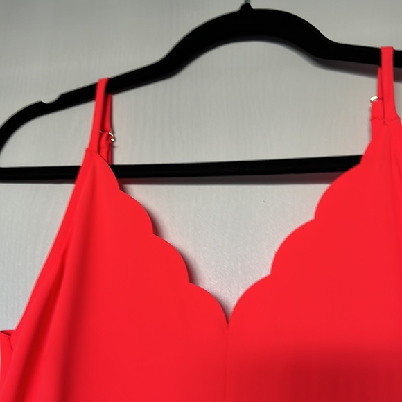 Ted Baker Simbah Scallop Asymmetric Hem Dress Mid Orange 2 (US size 8) - Picture 4 of 11